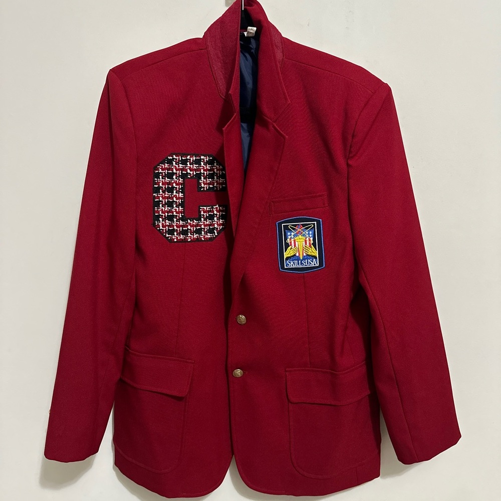 Vintage Crimson C Initial Patch Blazer Jacket Upc… - image 2